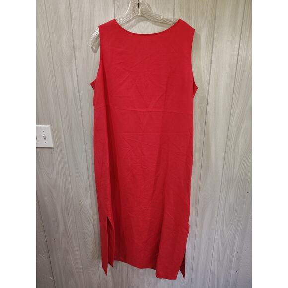 Positive Attitude 2 Piece Linen Maxi Dress Set Jacket Midi Embroidery sz 14 Pink - Picture 4 of 12